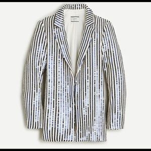 NEW J. Crew Collection Sequin Stripe Drapey Blazer